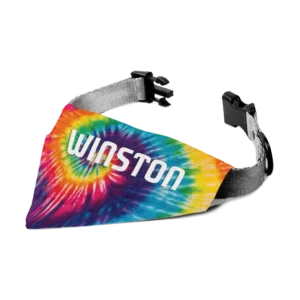 Personalized Dog Scarf, Large - Tiedye