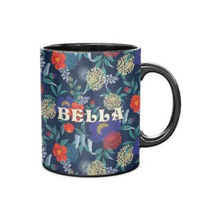 Personalized Black Coffee Mug, 11oz