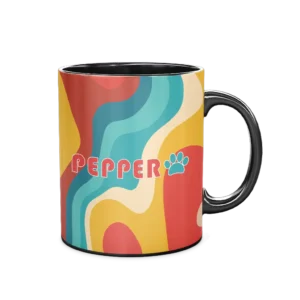 Personalized Black Coffee Mug, 11oz - Retro