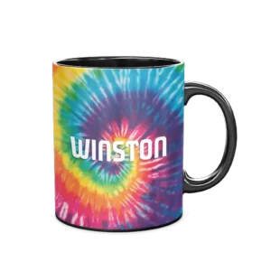 Personalized Black Coffee Mug, 11oz - Tiedye