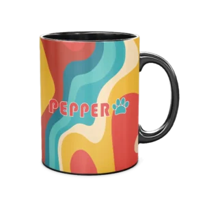 Personalized Black Coffee Mug, 15oz - Retro