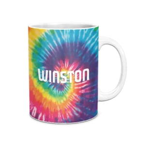 Personalized White Coffee Mug, 15oz - Tiedye