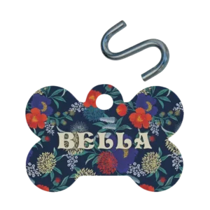 Personalized Bone Pet Tag - Floral