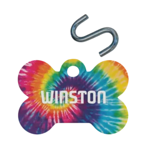 Personalized Bone Pet Tag - Tiedye
