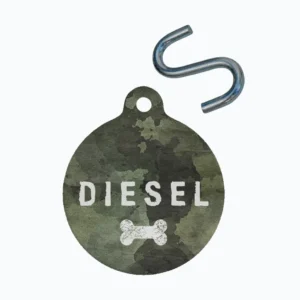 Personalized Circle Pet Tag - Camo