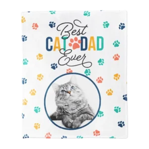 Personalized Pet Blanket, Large - Cat Paws