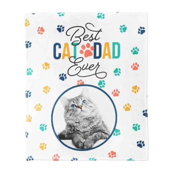 Personalized Pet Blanket, Large - Cat Paws