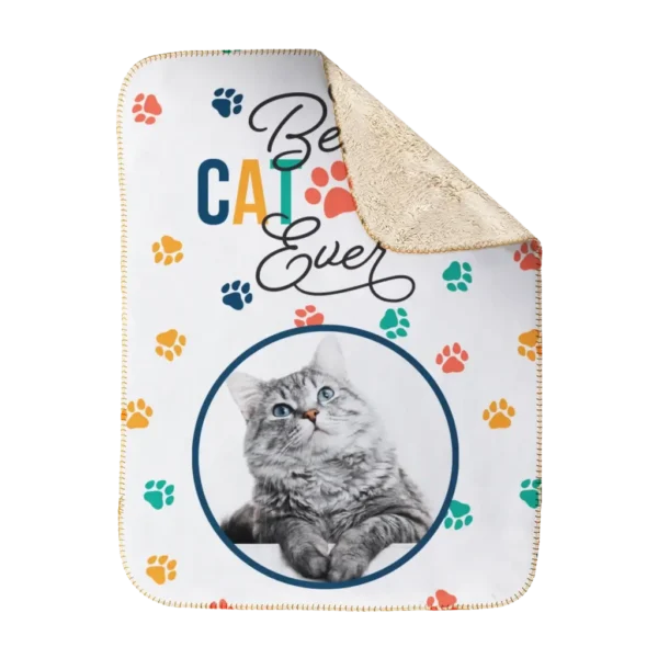 Personalized Pet Blanket, Small - Cat Paws