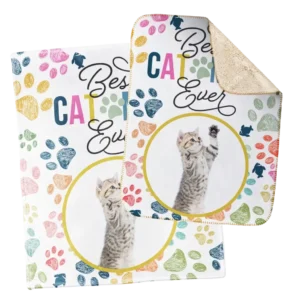 Personalized Blanket and Matching Pet Blanket - Colorful (Cat)