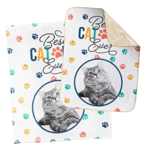 Personalized Blanket and Matching Pet Blanket - Cat Paws
