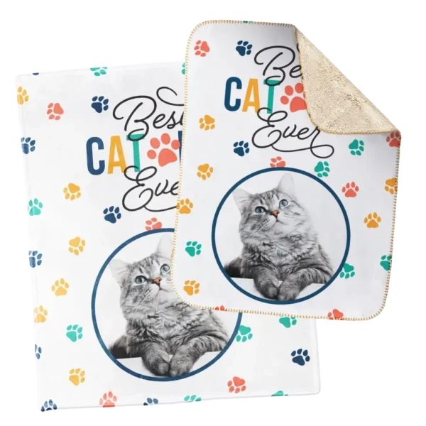 Personalized Blanket and Matching Pet Blanket - Cat Paws