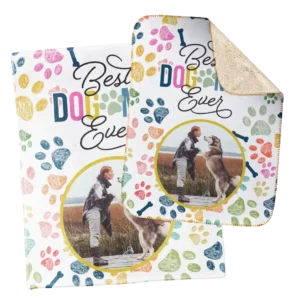 Personalized Blanket and Matching Pet Blanket - Colorful (Dog)