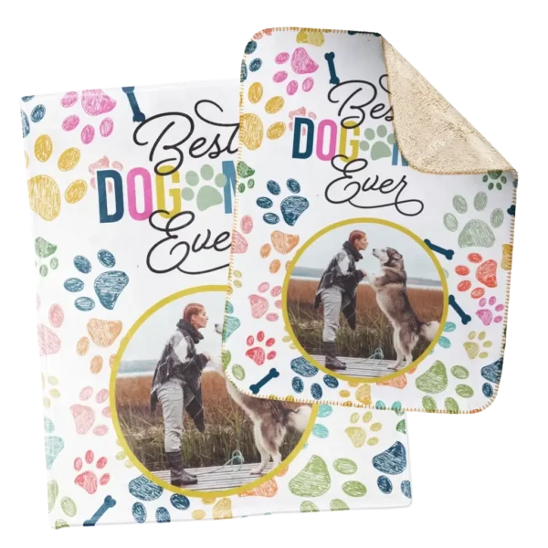 Personalized Blanket and Matching Pet Blanket - Colorful (Dog)