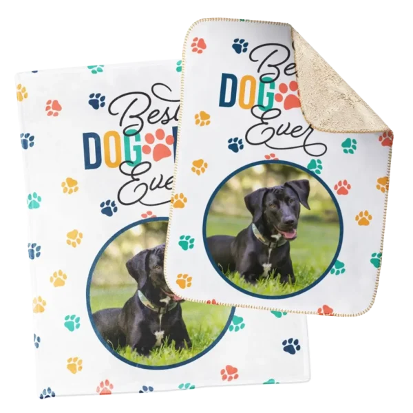 Personalized Blanket and Matching Pet Blanket - Dog Paws