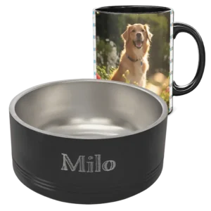 Pet Bowl and Matching 15oz Black Coffee Mug - Pattern