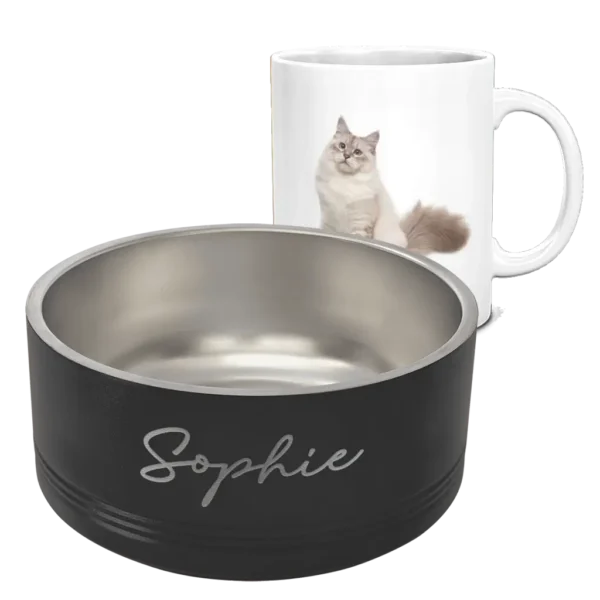 Pet Bowl and Matching 11oz White Coffee Mug - Sophie