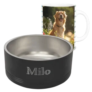 Pet Bowl and Matching 15oz White Coffee Mug - Pattern