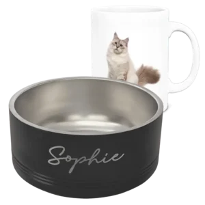 Pet Bowl and Matching 15oz White Coffee Mug - Sophie