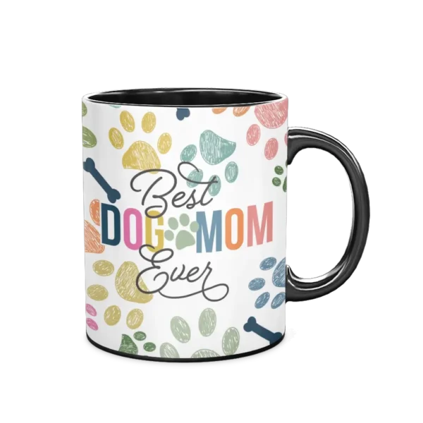 Personalized Black Coffee Mug, 11oz - Colorful (Dogs)