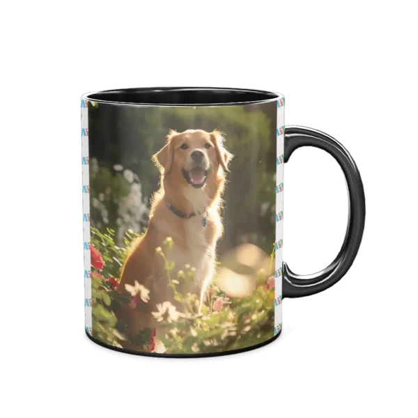 Personalized Black Coffee Mug, 11oz - Pattern