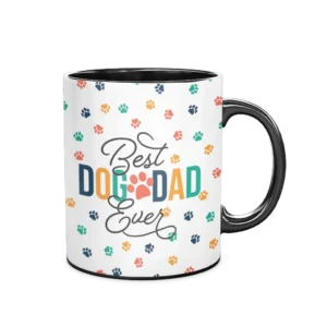 Personalized Black Coffee Mug, 11oz - Dog Paws
