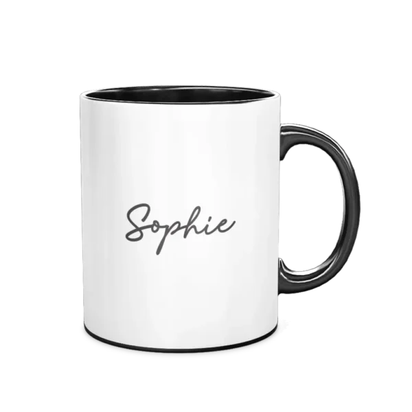 Personalized Black Coffee Mug, 11oz - Sophie - Image 2