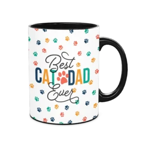 Personalized Black Coffee Mug, 15oz - Cat Paws