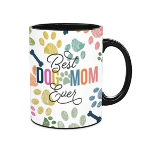Personalized Black Coffee Mug, 15oz - Colorful (Dogs)