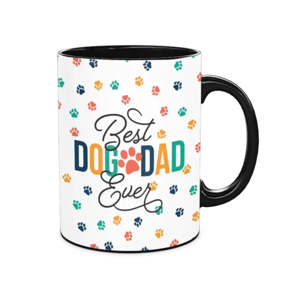 Personalized Black Coffee Mug, 15oz - Dog Paws