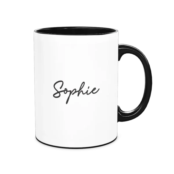 Personalized Black Coffee Mug, 15oz - Sophie - Image 2