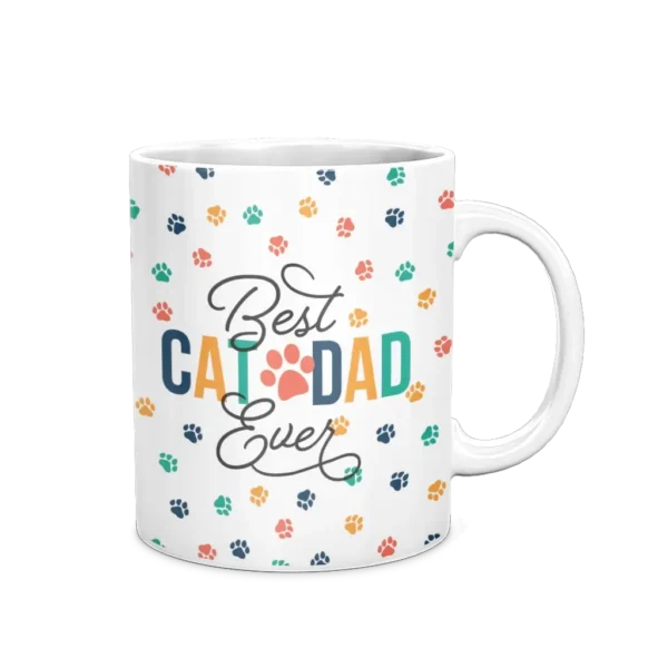 Personalized White Coffee Mug, 11oz - Cat Paws