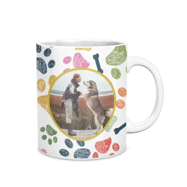 Personalized White Coffee Mug, 11oz - Colorful (Dogs) - Image 2