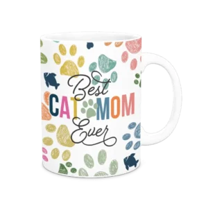 Personalized White Coffee Mug, 15oz - Colorful (Cats)