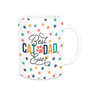 Personalized White Coffee Mug, 15oz - Cat Paws