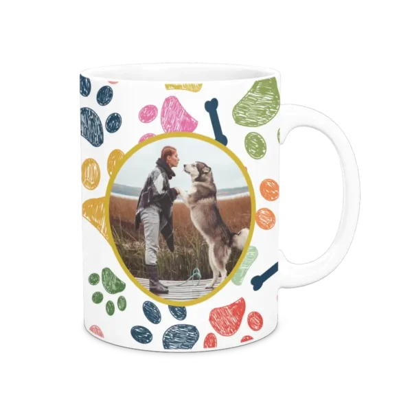 Personalized White Coffee Mug, 15oz - Colorful (Dogs) - Image 2
